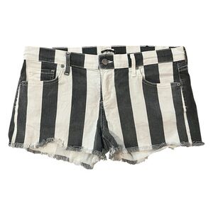 Citizens Of Humanity Striped Black & White Denim Cutoff Shorts 29
